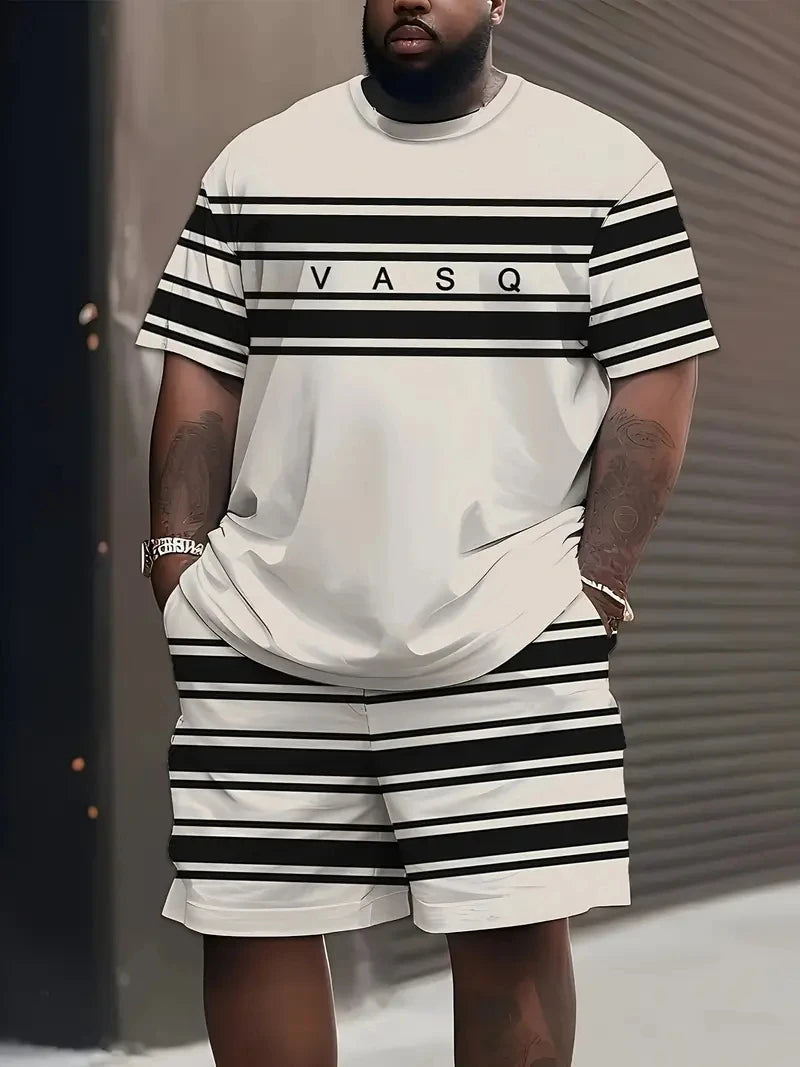 Denim Graphic T-Shirt & Shorts Set