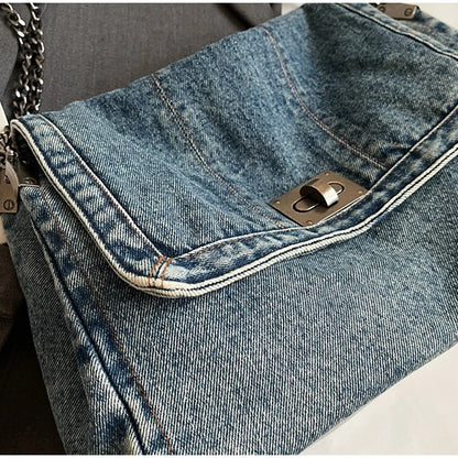 Denim Chain Crossbody Bag – Trendy All-Match Shoulder Tote for Women