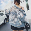 Embroidered Mesh Denim Jacket