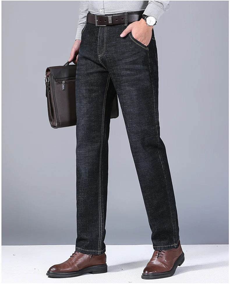 Men’s Classic Slim Jeans – Casual Stretch Denim Pants