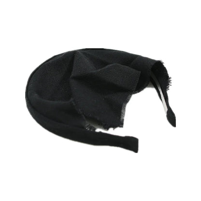 Girls & Women Linen Denim Bow Headband – Long Tail Hair Accessory