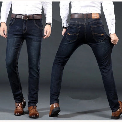Men’s Slim Fit Stretch Denim Pants – Soft Casual & Business Trousers