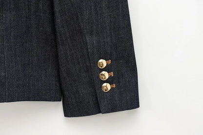 Women’s Denim Blazer – Fitted Office Jacket