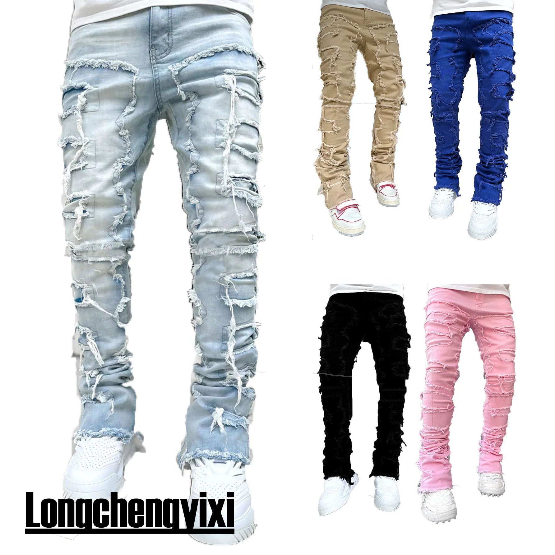 Men’s Stacked Ripped Slim Jeans