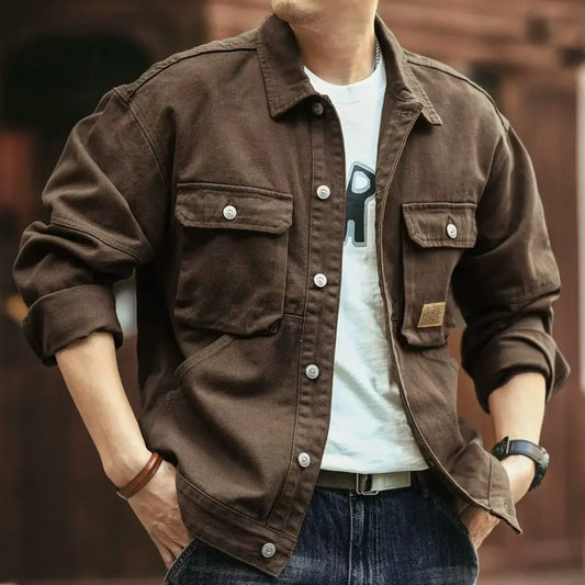 Men’s Vintage Denim Jacket – Cowboy Style Y2K Outerwear