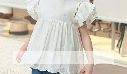Kids French Style Floral Denim Dress – Summer Cotton Outfit