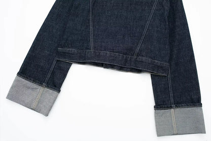 Women’s Denim Jacket & Wide-Leg Jeans Set – High Street Style