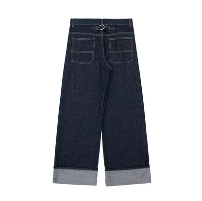 Women’s Denim Jacket & Wide-Leg Jeans Set – High Street Style
