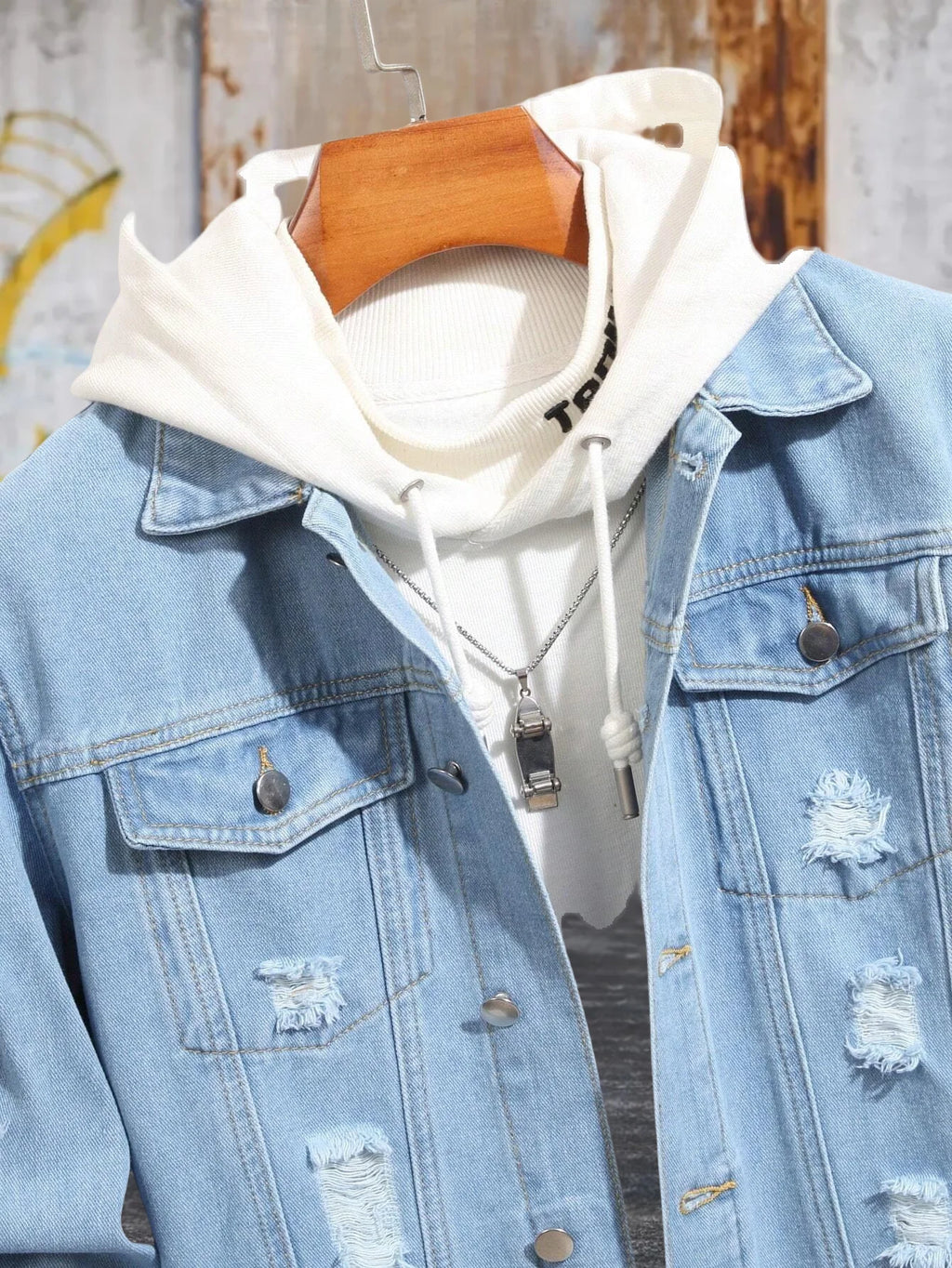 Distressed Flight Denim Jacket