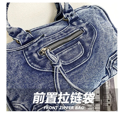 Women’s Denim Shoulder Bag – Large Capacity Crossbody Tote