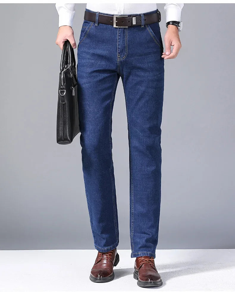 Men’s Classic Slim Jeans – Casual Stretch Denim Pants