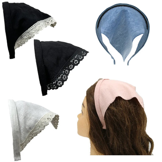 Girls & Women Linen Denim Bow Headband – Long Tail Hair Accessory