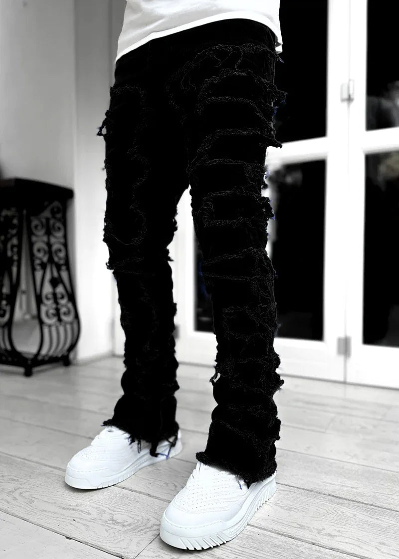 Men’s Stacked Ripped Slim Jeans