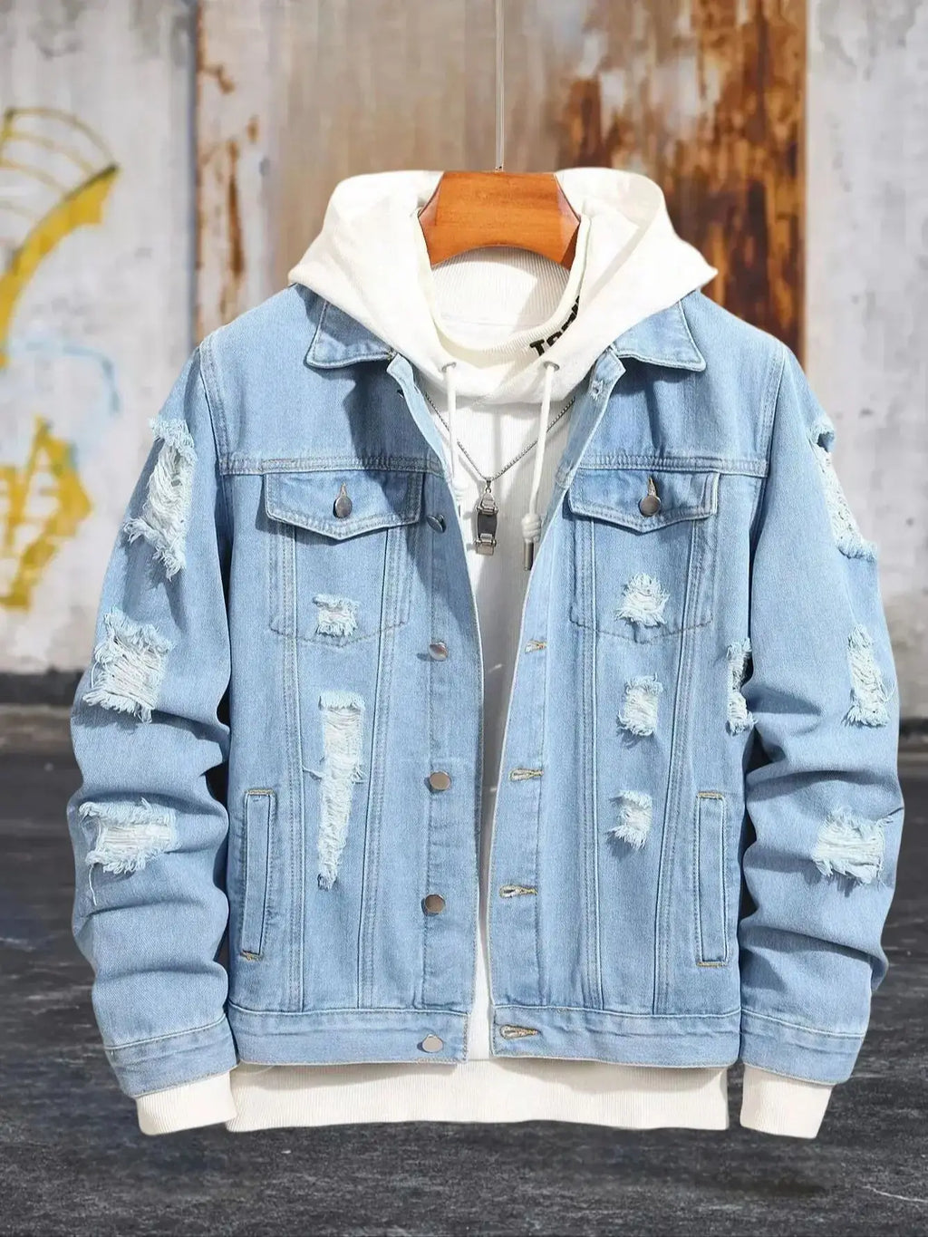 Distressed Flight Denim Jacket