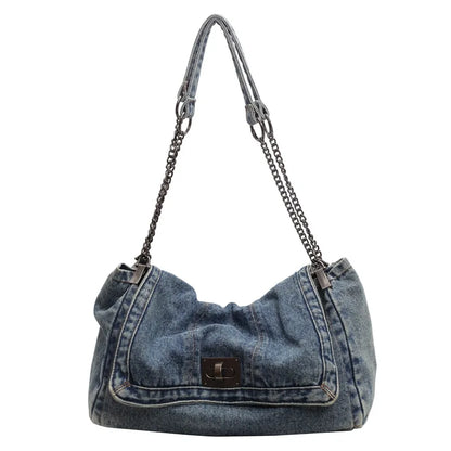 Denim Chain Crossbody Bag – Trendy All-Match Shoulder Tote for Women