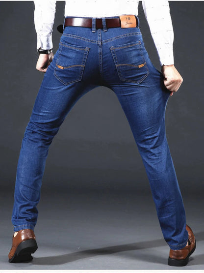 Men’s Slim Fit Stretch Denim Pants – Soft Casual & Business Trousers