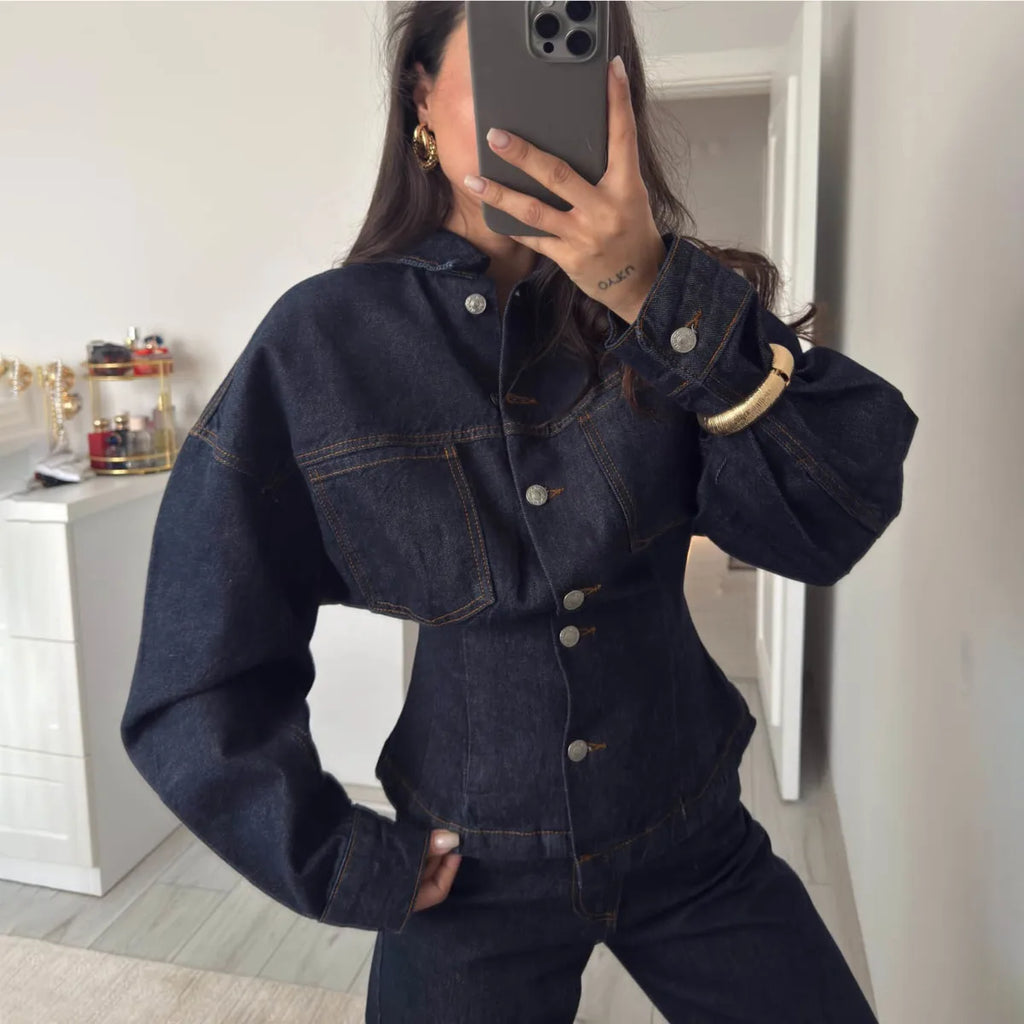 Oversized Denim Jacket & Pants Set