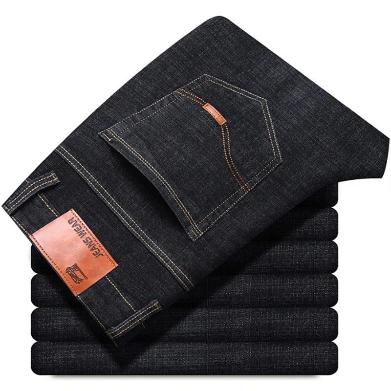 Men’s Classic Slim Jeans – Casual Stretch Denim Pants