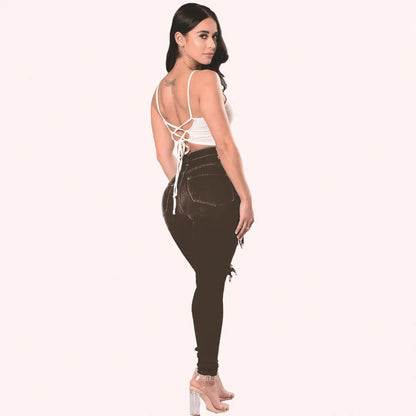 Women’s High Waist Ripped Skinny Jeans – 2025 Designer Denim