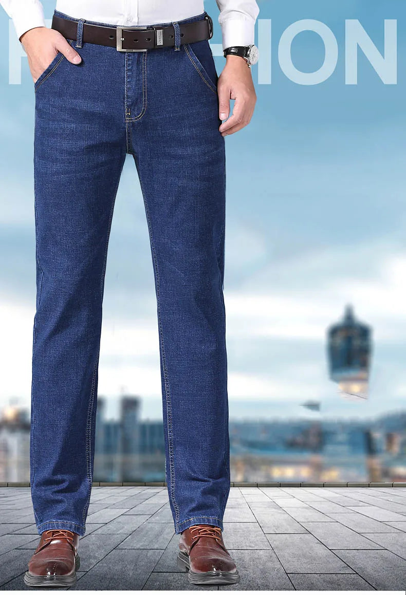 Men’s Slim Fit Stretch Denim Pants – Soft Casual & Business Trousers