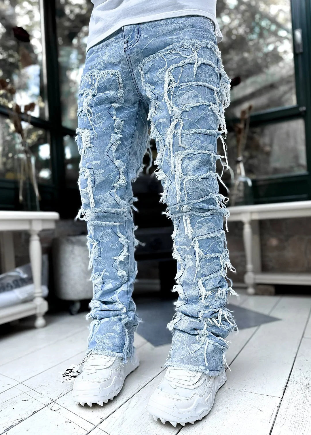 Men’s Stacked Ripped Slim Jeans