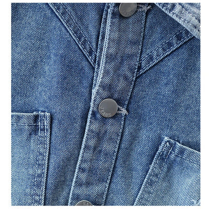 Teen Girls Pearl Denim Jacket – Bow Knot Fashion Coat for Spring & Autumn