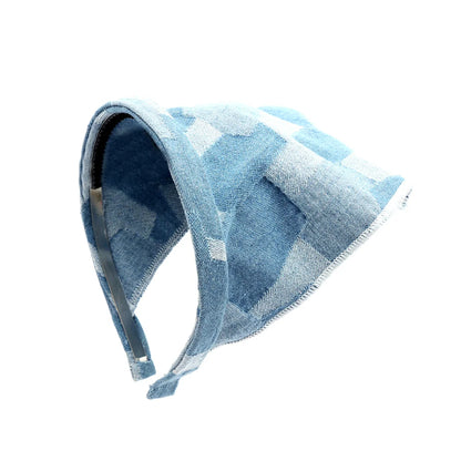 Girls & Women Linen Denim Bow Headband – Long Tail Hair Accessory