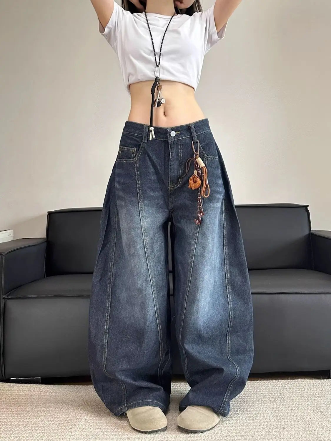 Women’s Embroidered Patchwork Straight Jeans