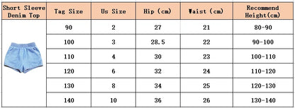 Kids Striped Denim-Style Tee – Casual Cotton Top (1–3Y)