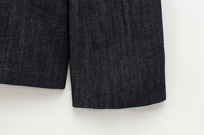 Women’s Denim Blazer – Fitted Office Jacket