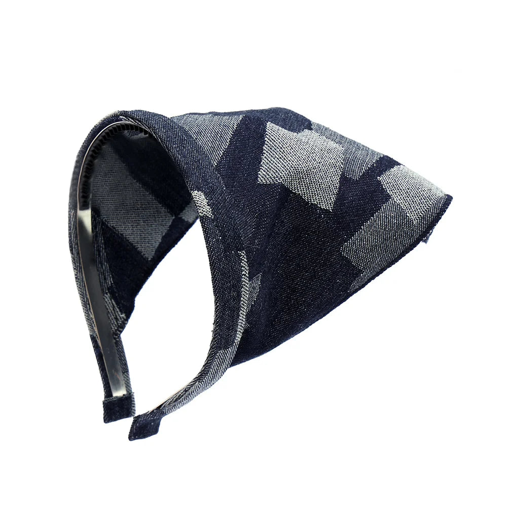 Girls & Women Linen Denim Bow Headband – Long Tail Hair Accessory