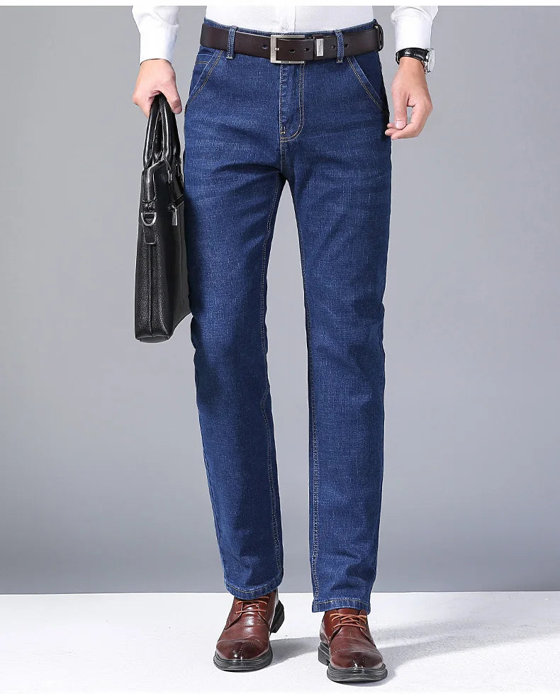 Men’s Slim Fit Stretch Denim Pants – Soft Casual & Business Trousers