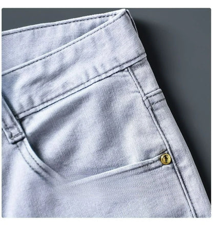 Men’s Summer Straight Denim Jeans – High-Quality Stretch Trousers