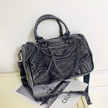 Women’s Denim Shoulder Bag – Large Capacity Crossbody Tote