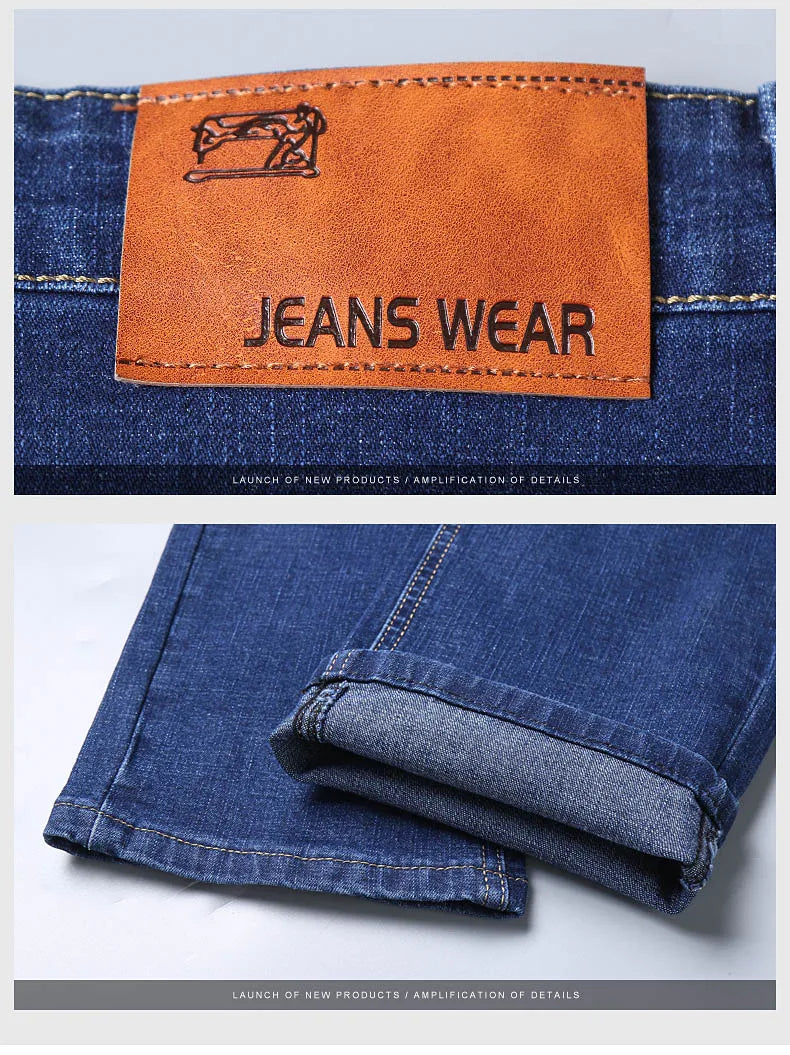Men’s Slim Fit Stretch Denim Pants – Soft Casual & Business Trousers
