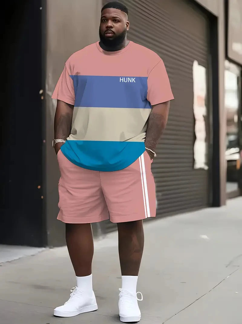 Denim Graphic T-Shirt & Shorts Set