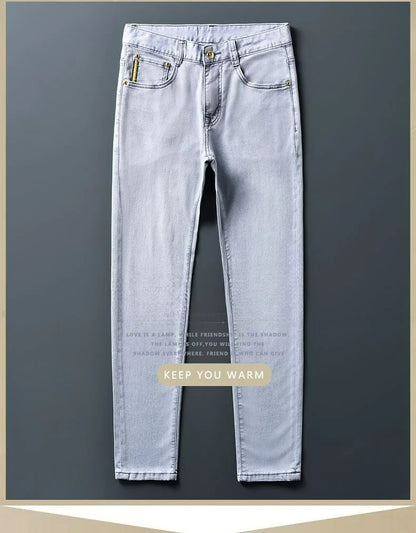 Men’s Summer Straight Denim Jeans – High-Quality Stretch Trousers