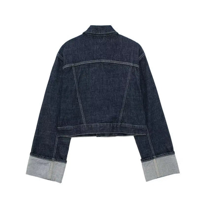 Women’s Denim Jacket & Wide-Leg Jeans Set – High Street Style