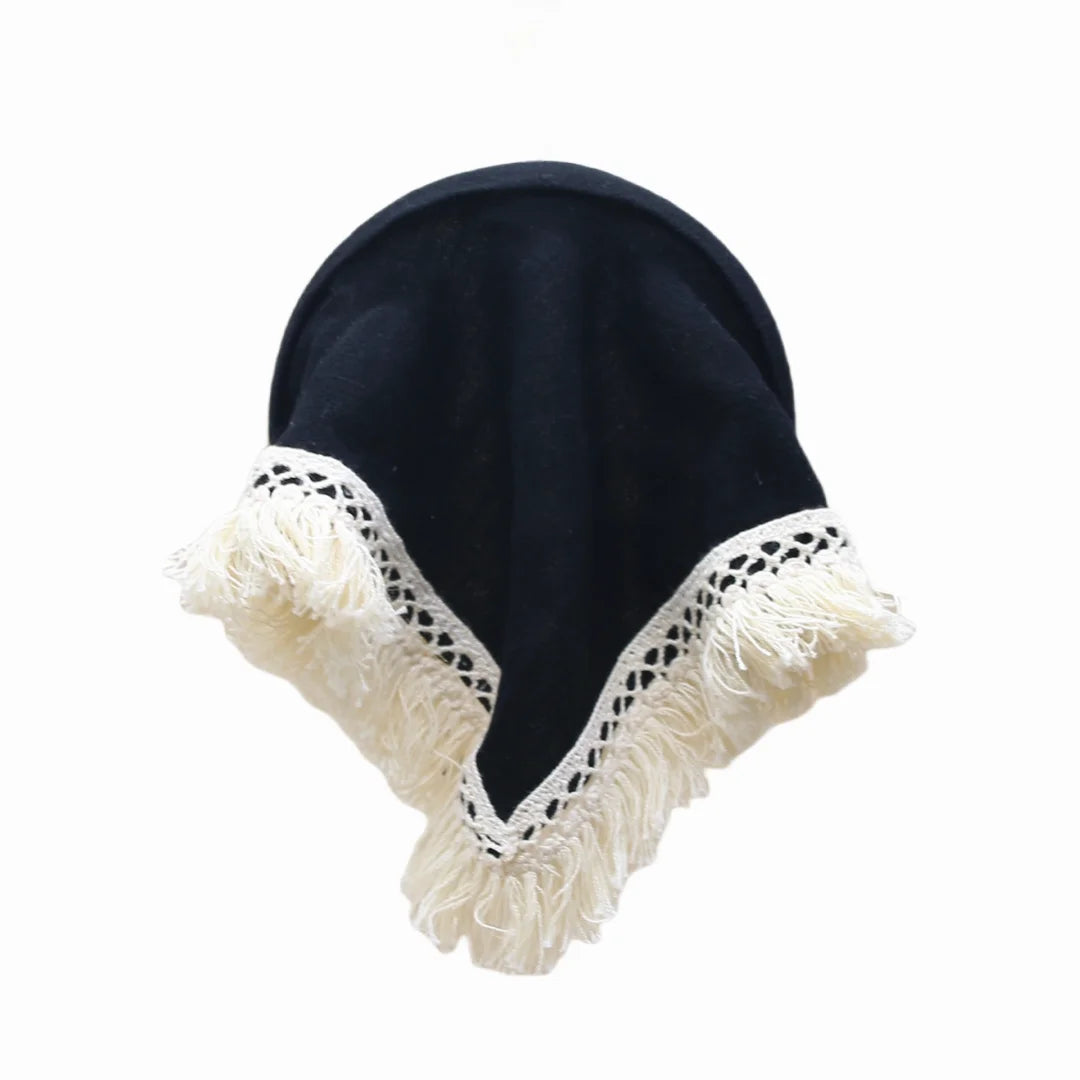 Girls & Women Linen Denim Bow Headband – Long Tail Hair Accessory