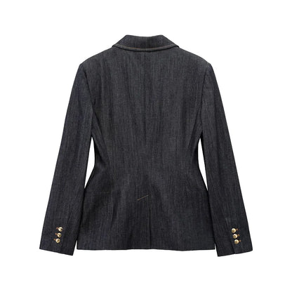 Women’s Denim Blazer – Fitted Office Jacket