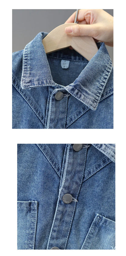 Teen Girls Pearl Denim Jacket – Bow Knot Fashion Coat for Spring & Autumn
