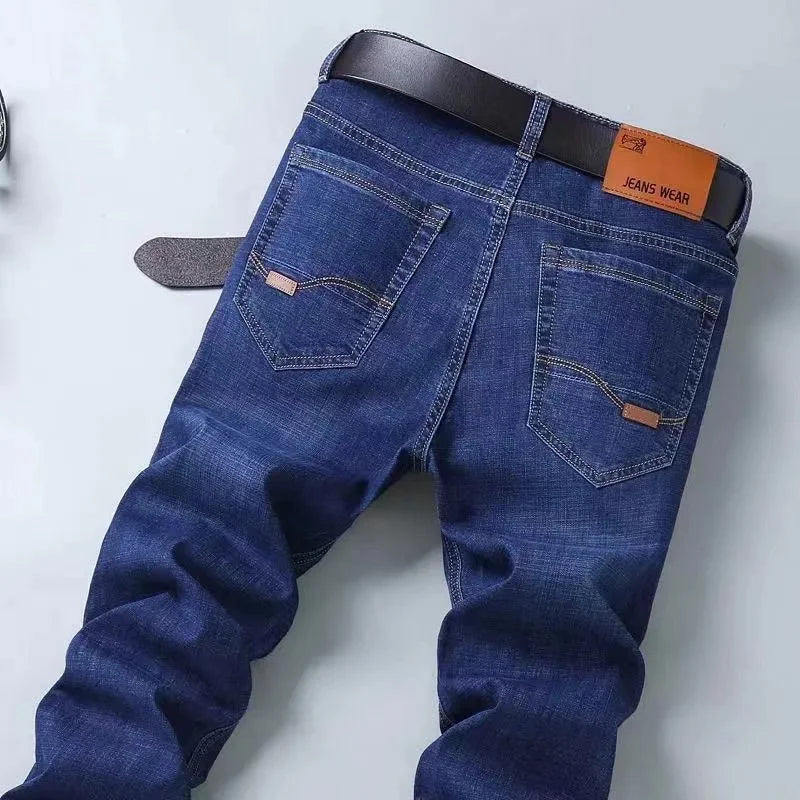 Men’s Classic Slim Jeans – Casual Stretch Denim Pants