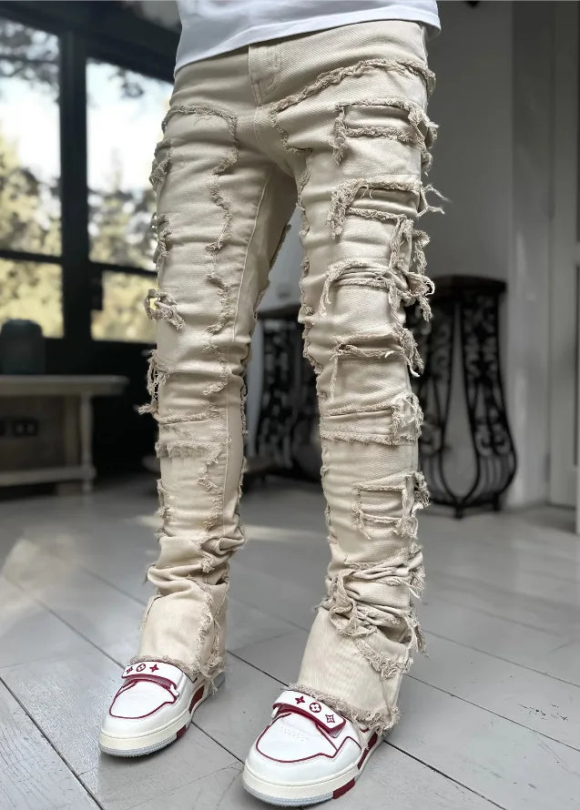 Men’s Stacked Ripped Slim Jeans